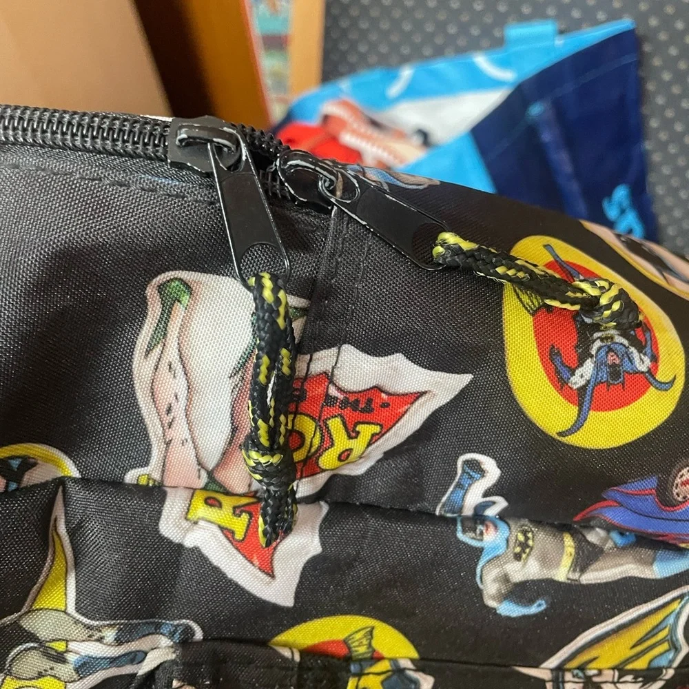 BATMAN ROBIN Backpack DC Comics School Book Bag Vintage Black 1966 Graphics